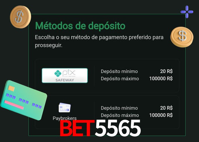 O cassino bet5565 oferece uma grande variedade de métodos de pagamento